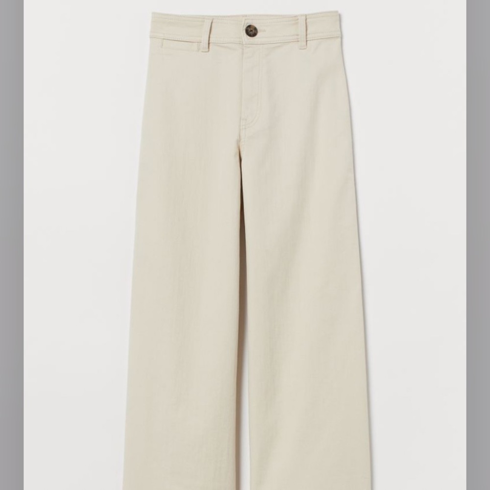 H&M High Waisted Twill Pant size 2 White